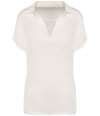SP221 Spasso Ladies Linen Polo Shirt Ivory colour image